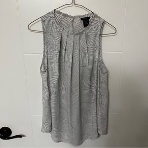 Ann Taylor Factory Black and White Sleeveless Blouse